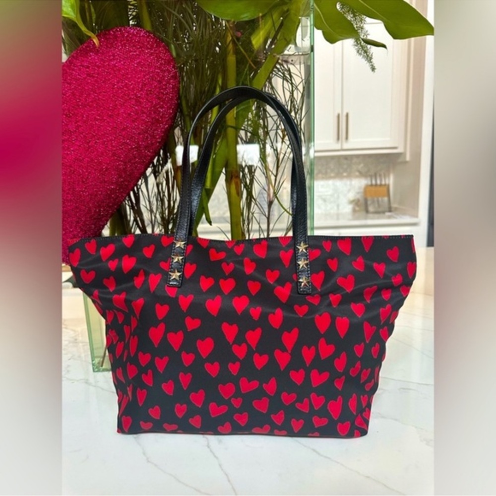 Authentic Valentino gorgeous heart nylon tote like new